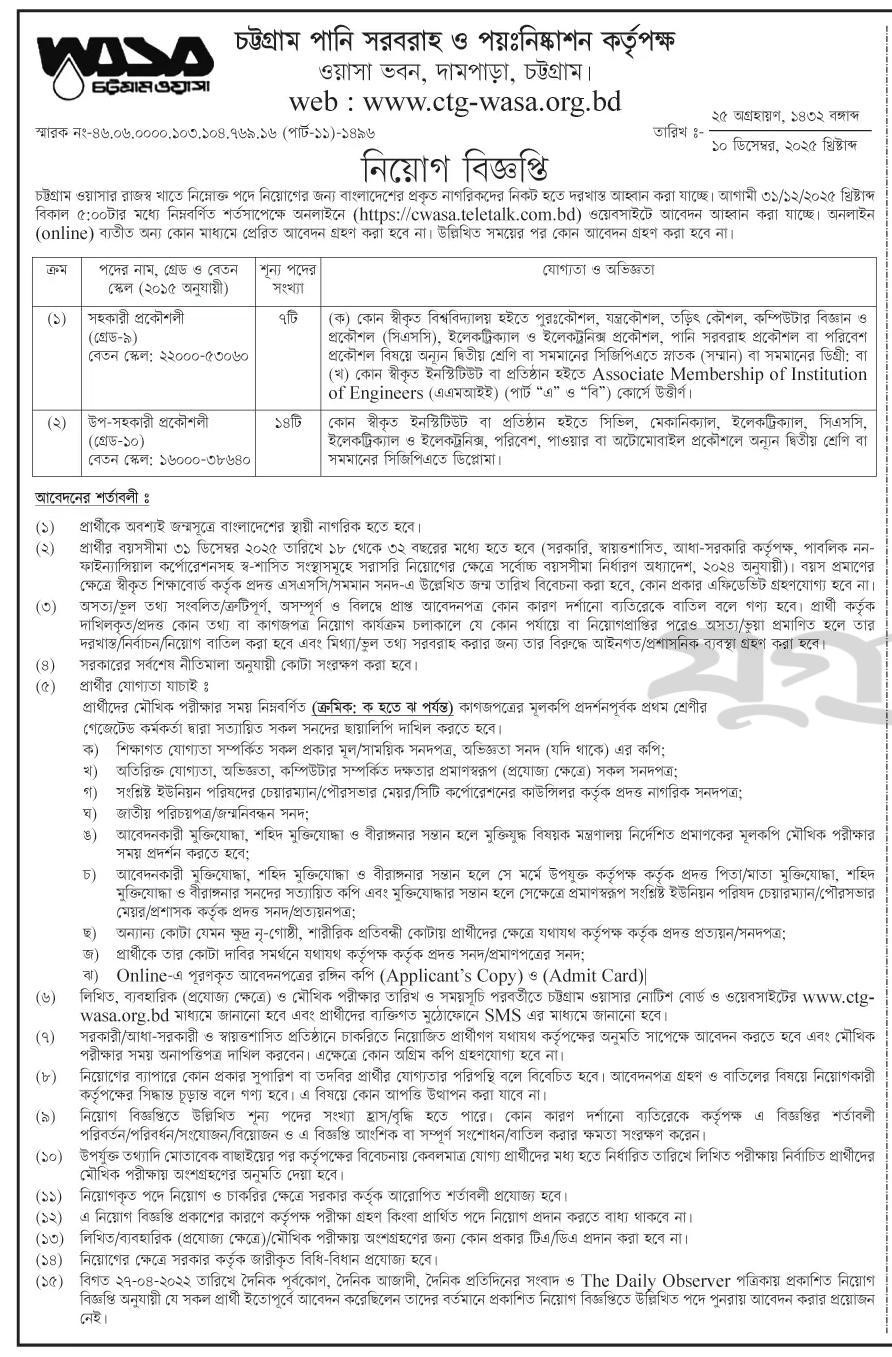 নিয়োগ বিজ্ঞপ্তি